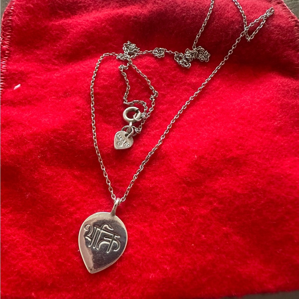 Me & Ro Silver Sanskrit Pendant Necklace